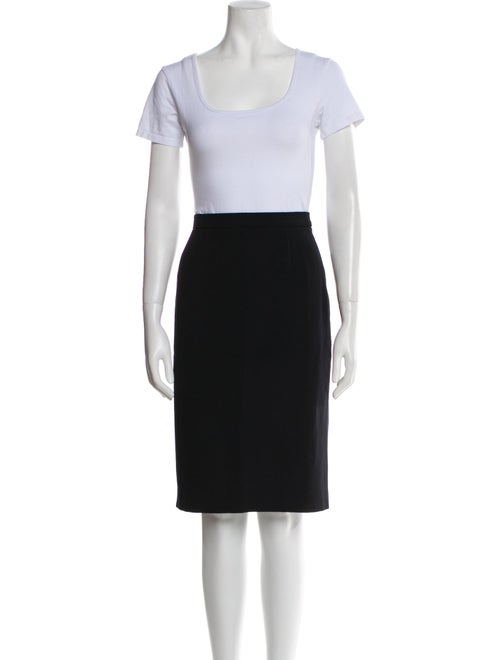 Louis Feraud Wool Colorblock Pattern Skirt Set