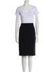 Louis Feraud Wool Colorblock Pattern Skirt Set