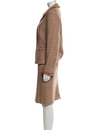 Louis Feraud Wool Tweed Pattern Skirt Set
