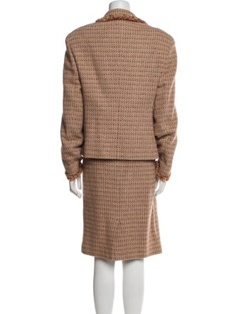 Louis Feraud Wool Tweed Pattern Skirt Set