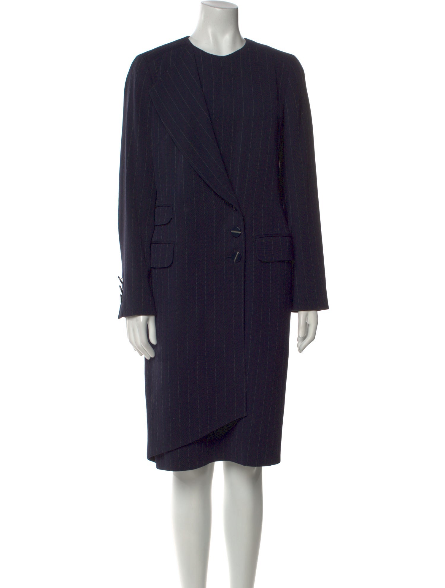 Louis Feraud Virgin Wool Midi Length Dress