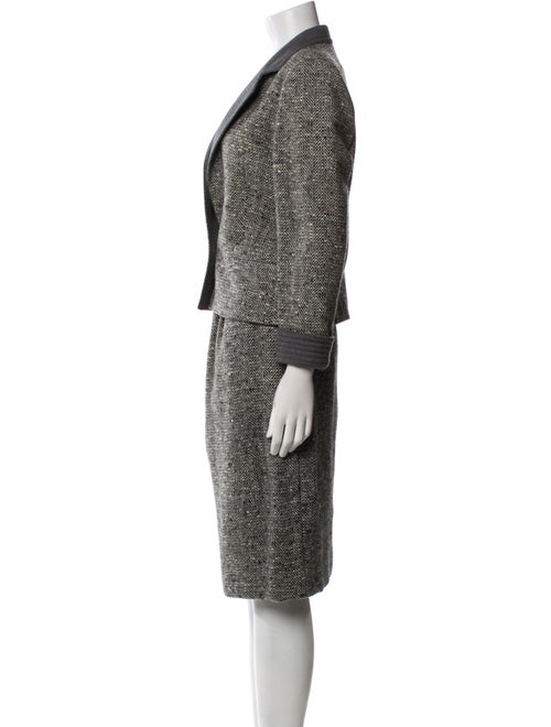 Louis Feraud Wool Tweed Pattern Skirt Suit
