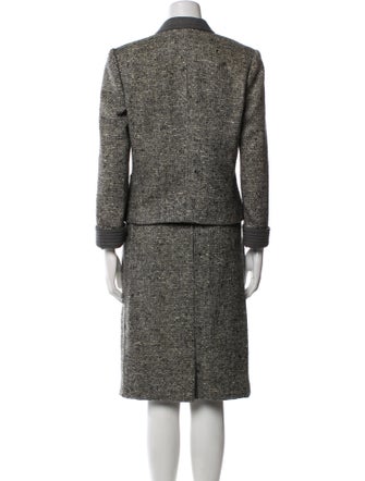 Louis Feraud Wool Tweed Pattern Skirt Suit