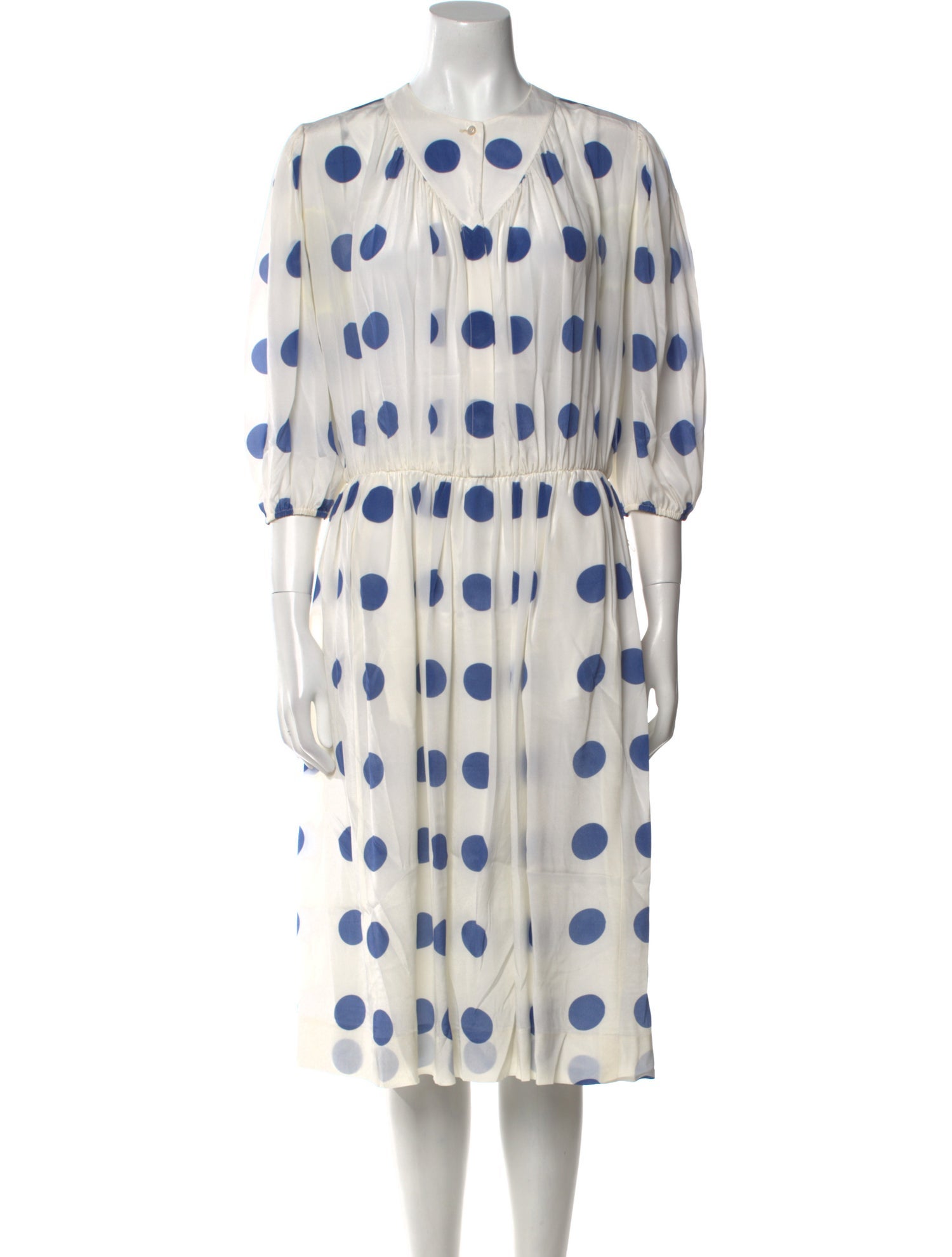 Louis Feraud Polka Dot Print Midi Length Dress