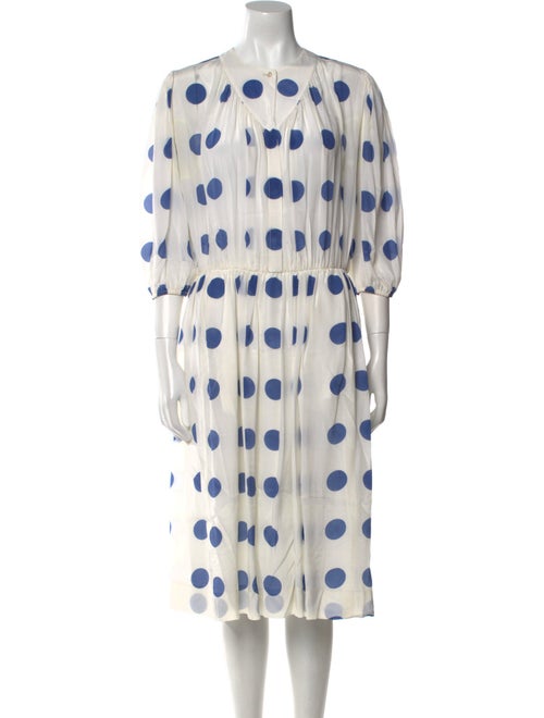 Louis Feraud Polka Dot Print Midi Length Dress