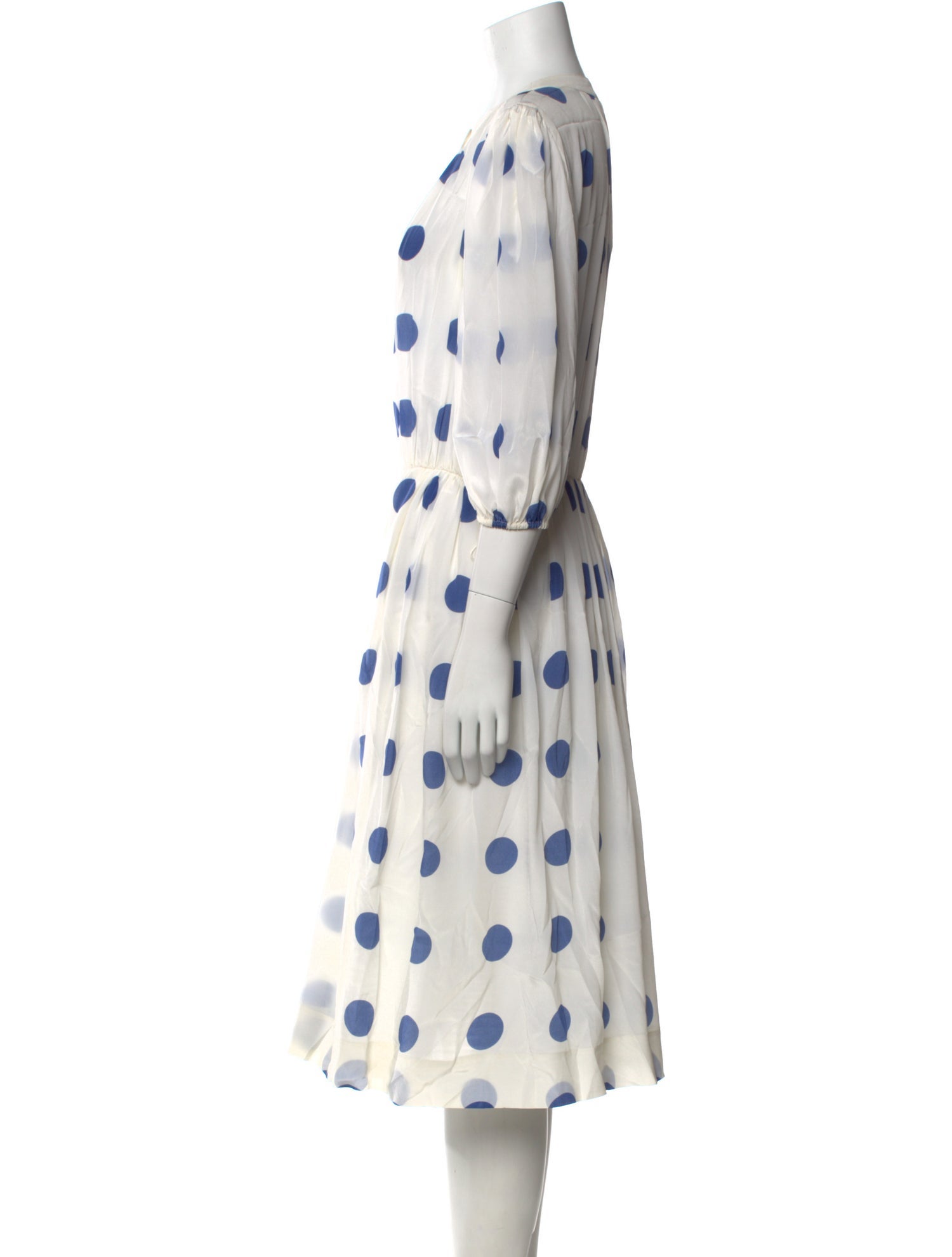Louis Feraud Polka Dot Print Midi Length Dress