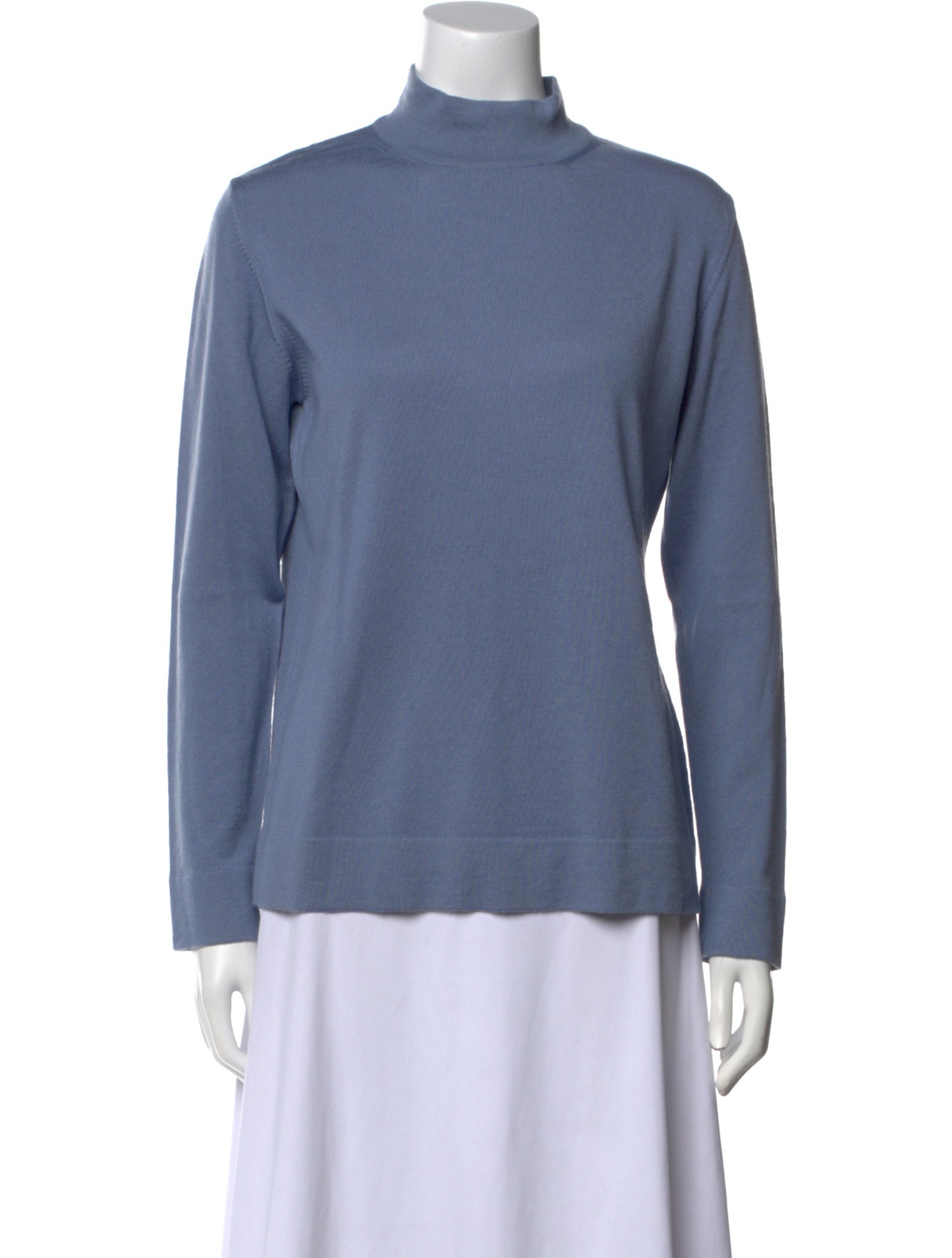 Louis Feraud Virgin Wool Mock Neck Sweater