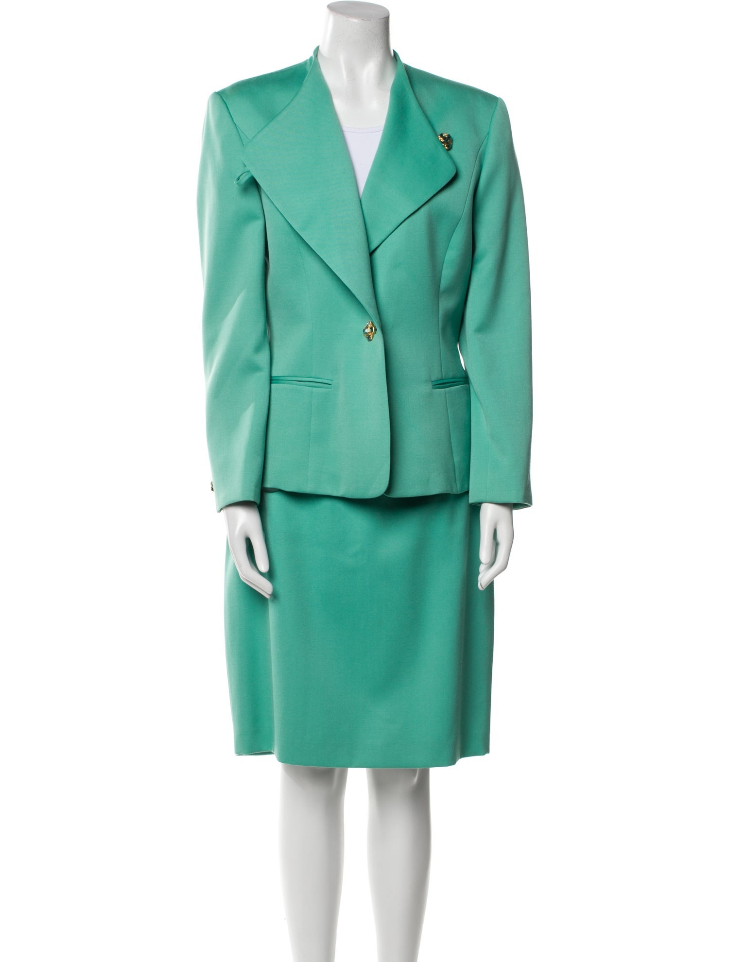 Louis Feraud Virgin Wool Skirt Set