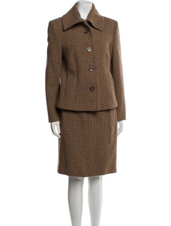 Louis Feraud Mohair Printed Skirt Suit