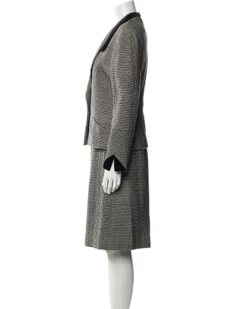 Louis Feraud Houndstooth Print Skirt Suit