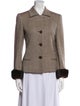 Louis Feraud Wool Printed Fur Jacket