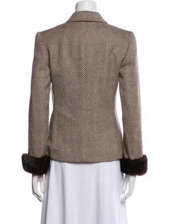 Louis Feraud Wool Printed Fur Jacket