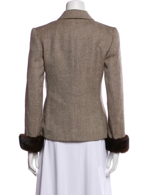 Louis Feraud Wool Printed Fur Jacket