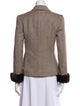 Louis Feraud Wool Printed Fur Jacket