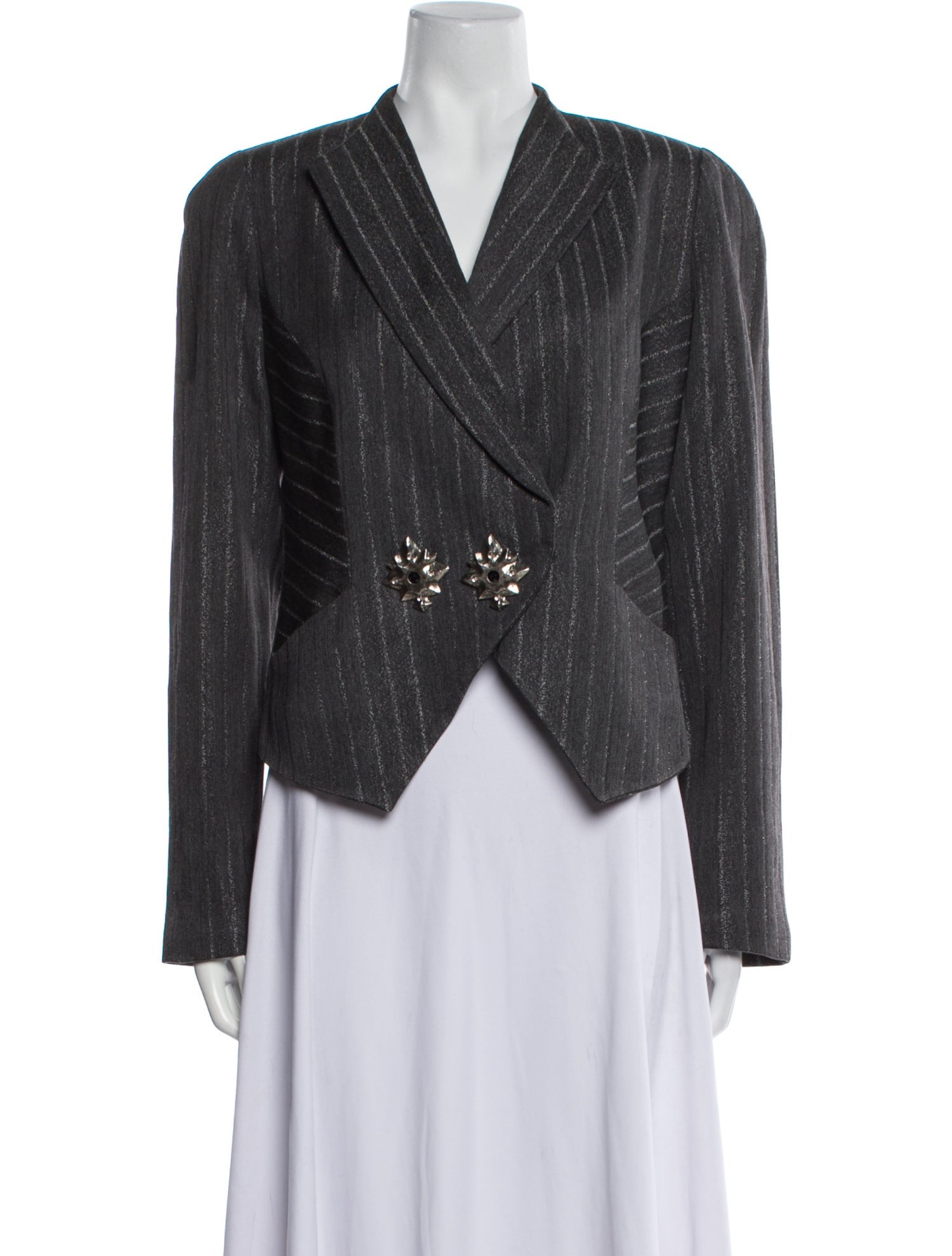 Louis Feraud Wool Striped Evening Jacket