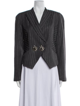 Louis Feraud Wool Striped Evening Jacket