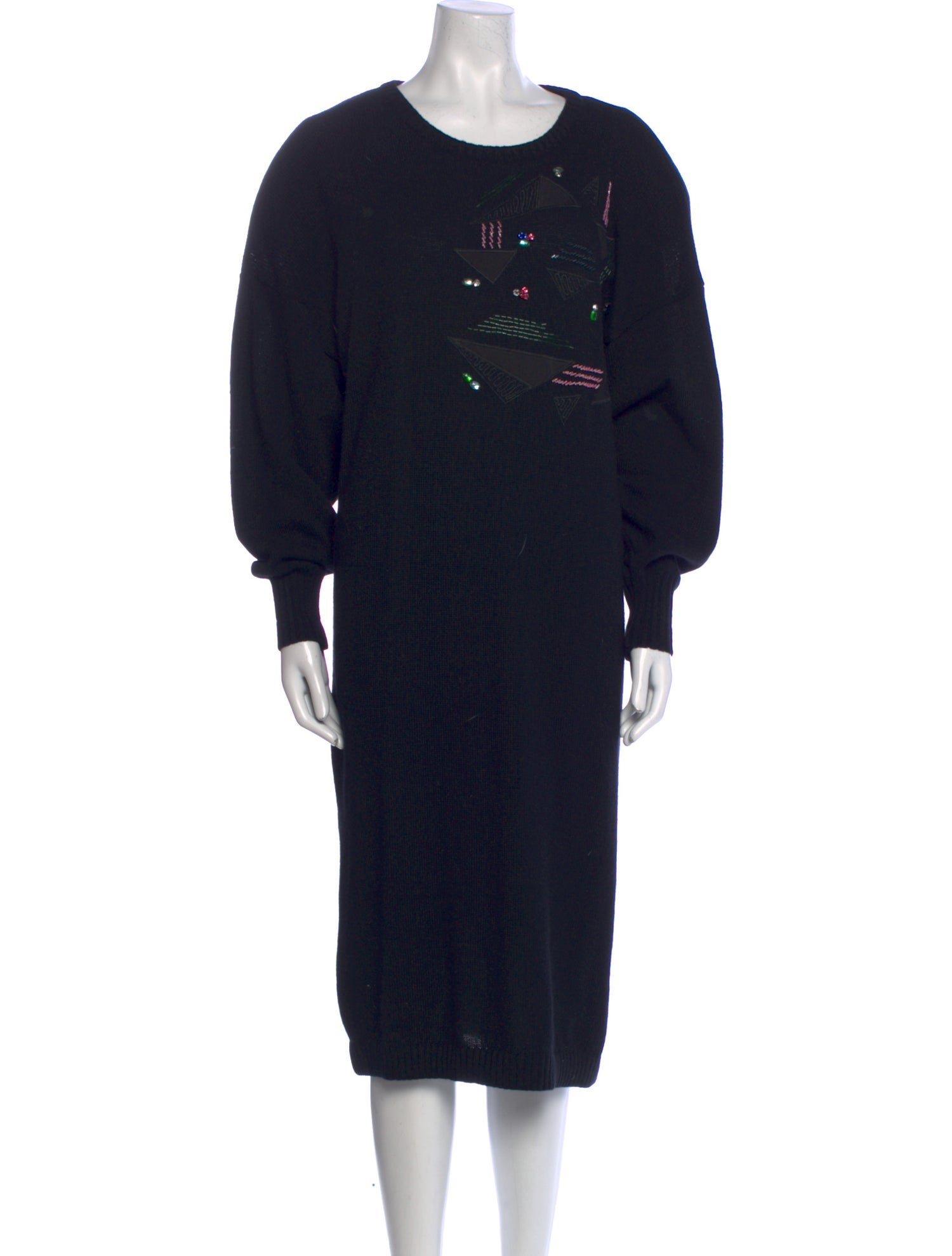 Louis Feraud Scoop Neck Midi Length Dress