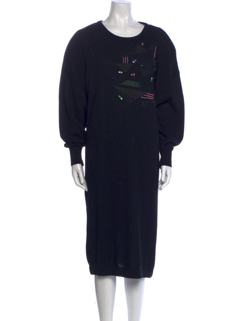 Louis Feraud Scoop Neck Midi Length Dress