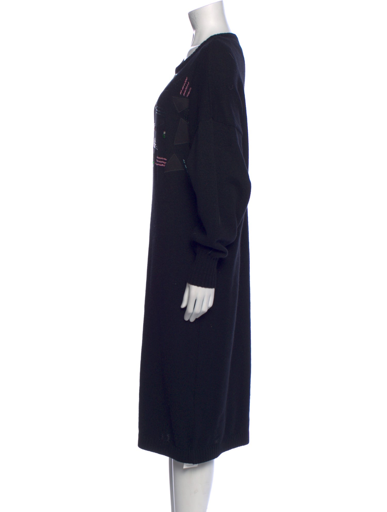 Louis Feraud Scoop Neck Midi Length Dress