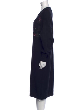 Louis Feraud Scoop Neck Midi Length Dress