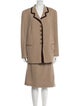 Louis Feraud Virgin Wool Striped Skirt Suit