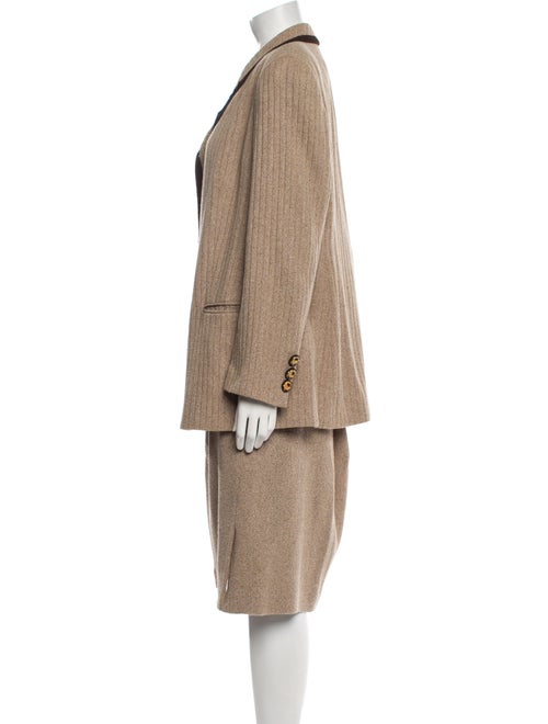 Louis Feraud Virgin Wool Striped Skirt Suit