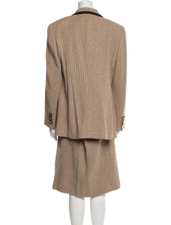 Louis Feraud Virgin Wool Striped Skirt Suit