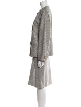 Louis Feraud Wool Striped Skirt Suit