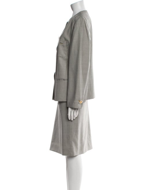Louis Feraud Wool Striped Skirt Suit