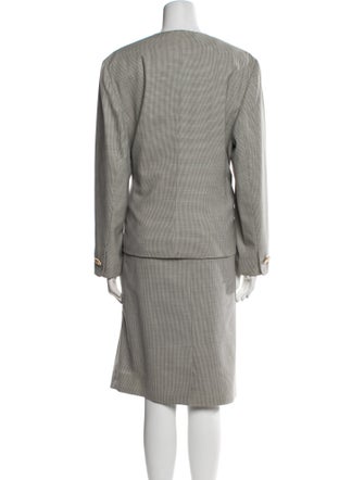 Louis Feraud Wool Striped Skirt Suit