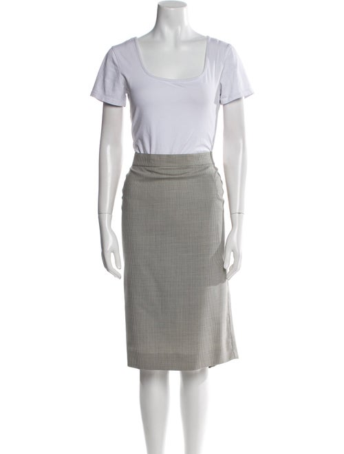 Louis Feraud Wool Striped Skirt Suit