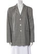 Louis Feraud Wool Plaid Print Blazer