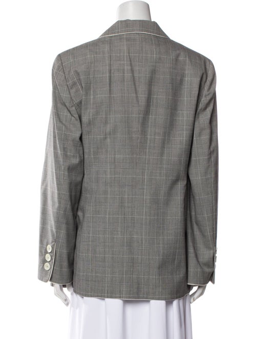 Louis Feraud Wool Plaid Print Blazer