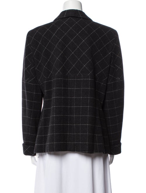 Louis Feraud Lambswool Plaid Print Blazer