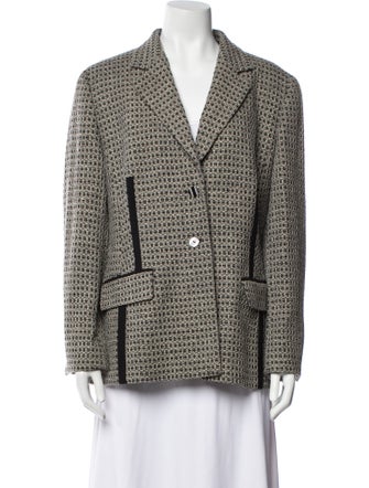Louis Feraud Virgin Wool Tweed Pattern Blazer