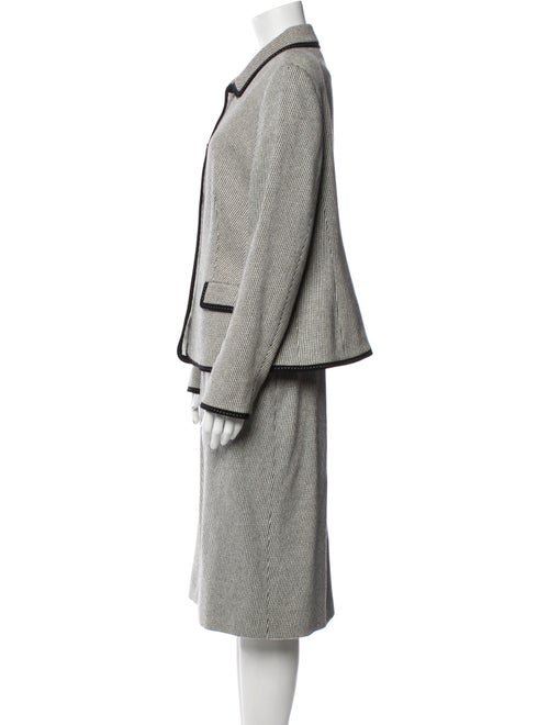 Louis Feraud Virgin Wool Printed Skirt Suit