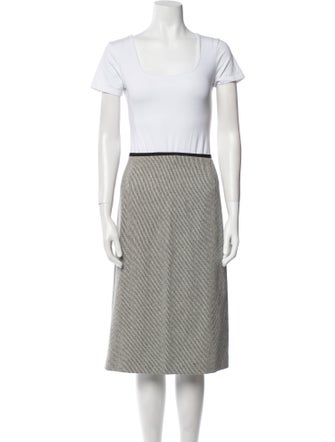 Louis Feraud Virgin Wool Printed Skirt Suit