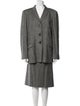 Louis Feraud Virgin Wool Printed Skirt Suit