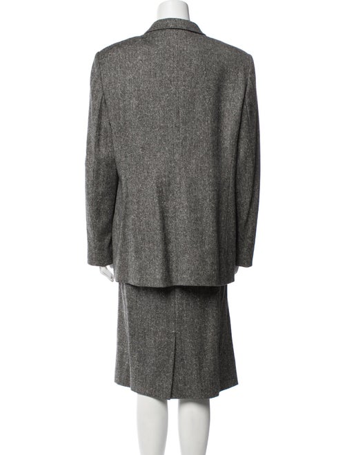 Louis Feraud Virgin Wool Printed Skirt Suit