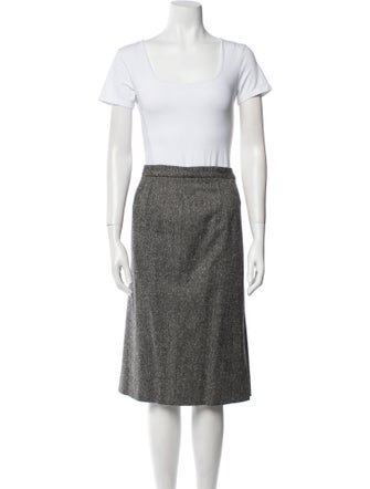 Louis Feraud Virgin Wool Printed Skirt Suit