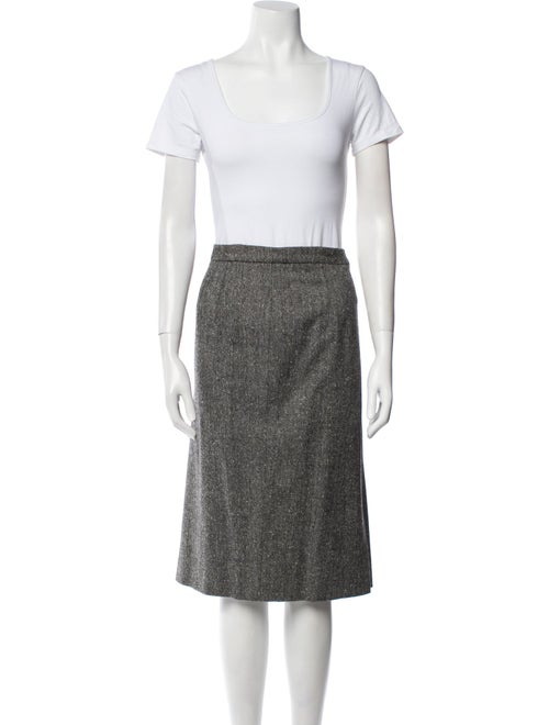 Louis Feraud Virgin Wool Printed Skirt Suit