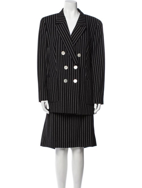 Louis Feraud Virgin Wool Printed Skirt Suit