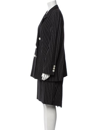 Louis Feraud Virgin Wool Printed Skirt Suit