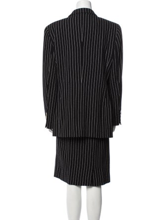 Louis Feraud Virgin Wool Printed Skirt Suit