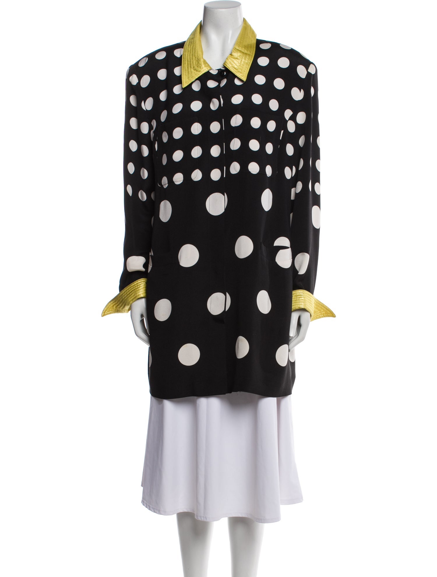 Louis Feraud Silk Polka Dot Print Jacket