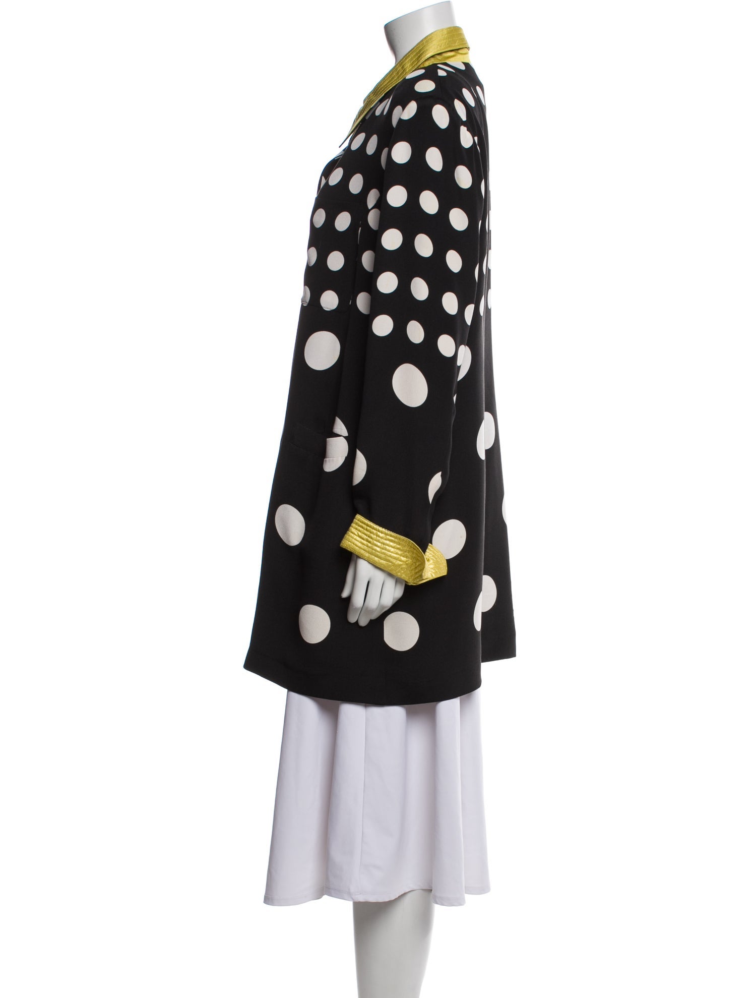 Louis Feraud Silk Polka Dot Print Jacket
