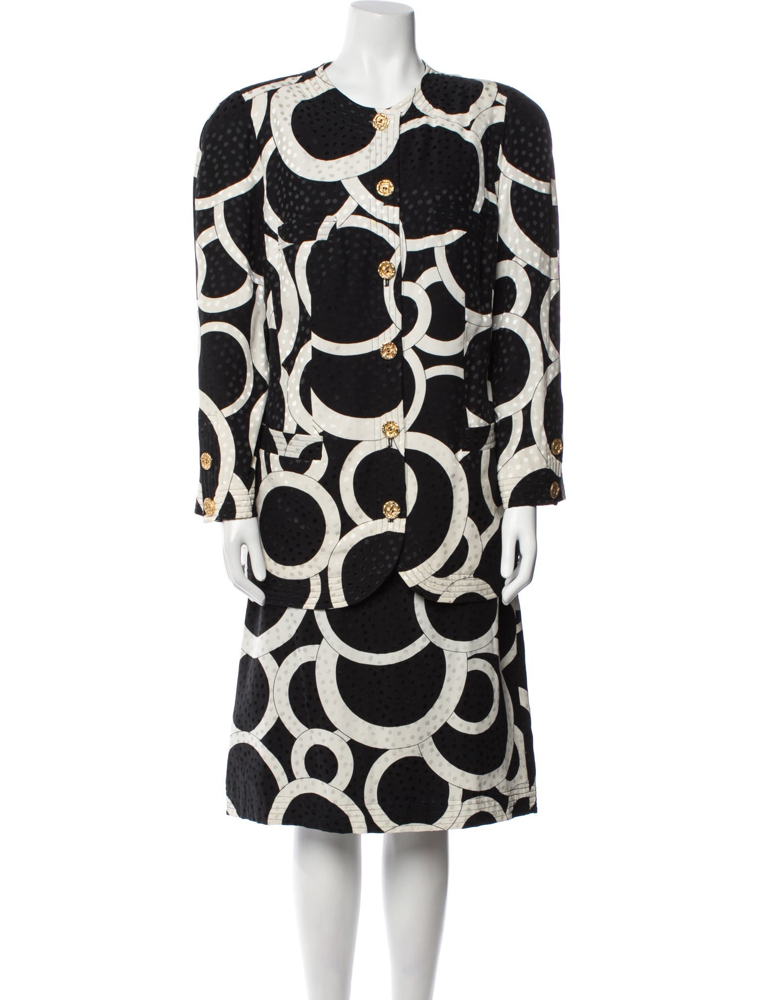 Louis Feraud Silk Printed Skirt Suit