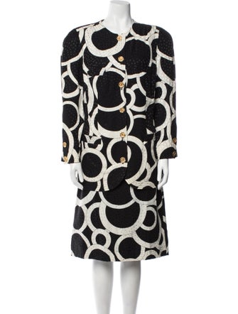 Louis Feraud Silk Printed Skirt Suit