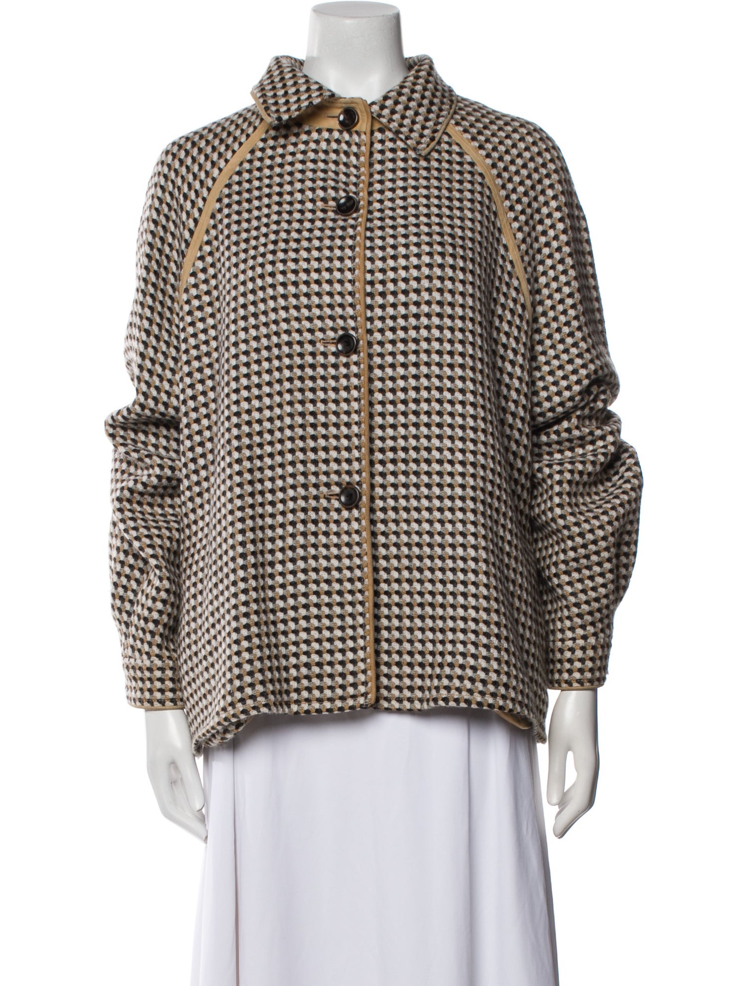 Louis Feraud Virgin Wool Printed Jacket