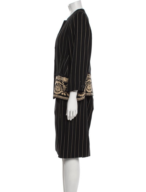 Louis Feraud Wool Striped Skirt Suit
